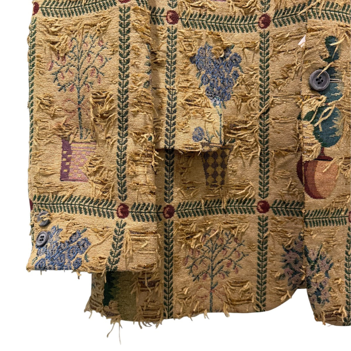 26SSフリンジジャガードテーラードジャケットWQ-J002 ｢Fringed jacquard tapestry blazer｣
