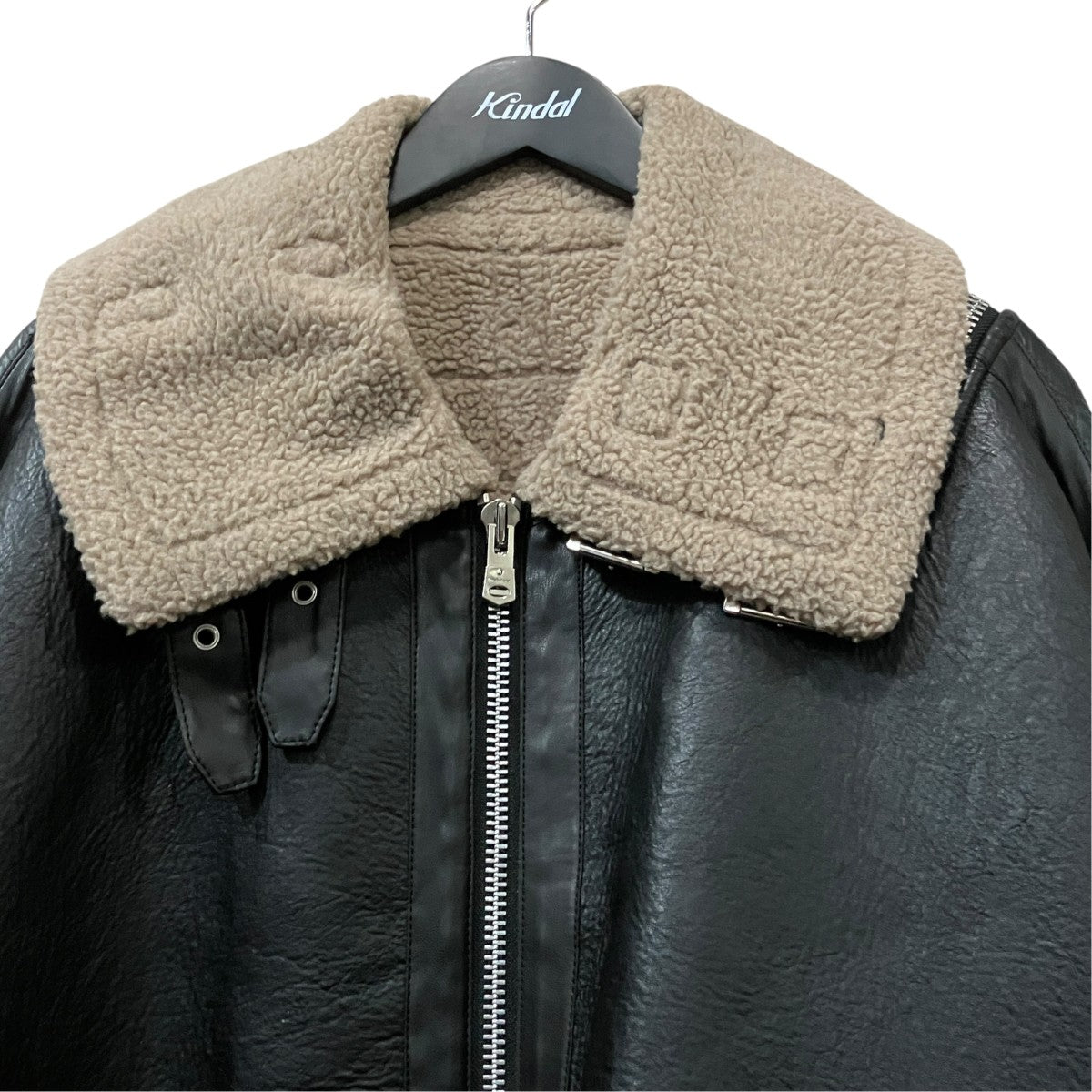 double zip balloon shaped faux mouton flight jacket フェイクムートンフライトジャケット