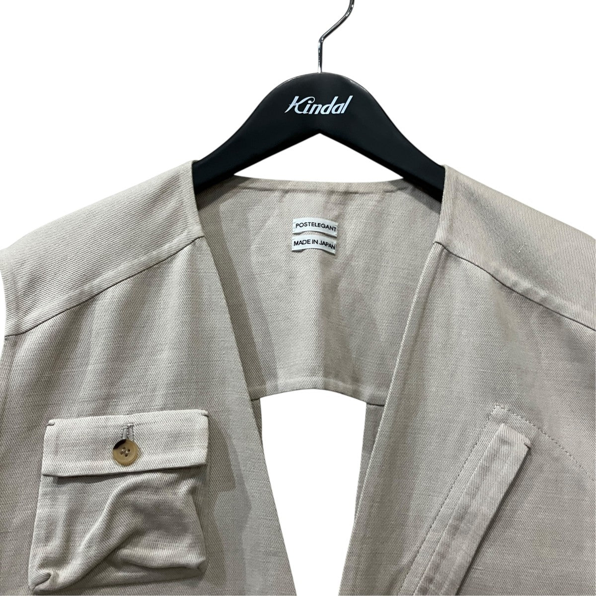 26SSCotton Linen Rever Pocket Vest