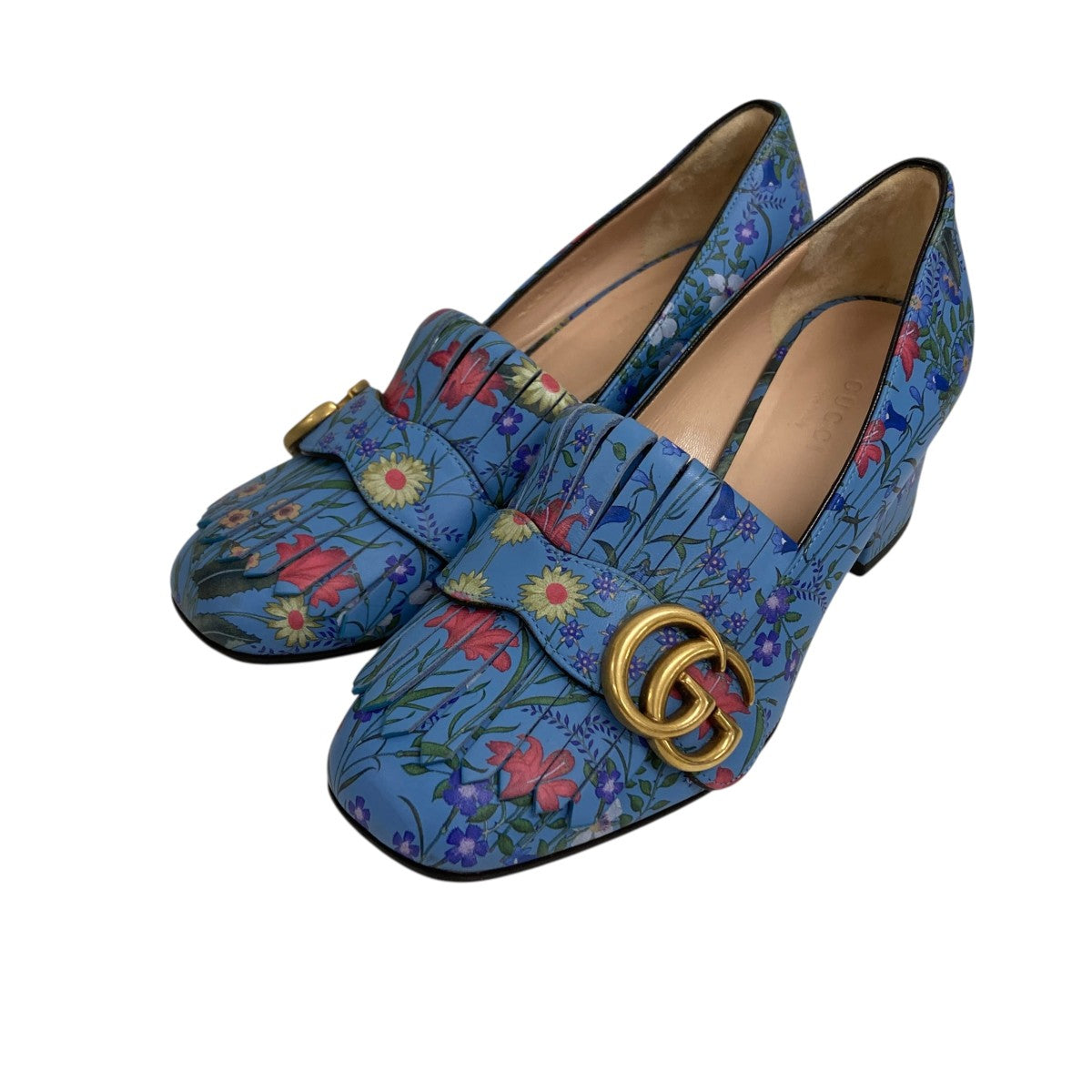 GUCCI GGマーモントフラワ^デザインパンプス 古着・中古-1枚目のアイテム画像