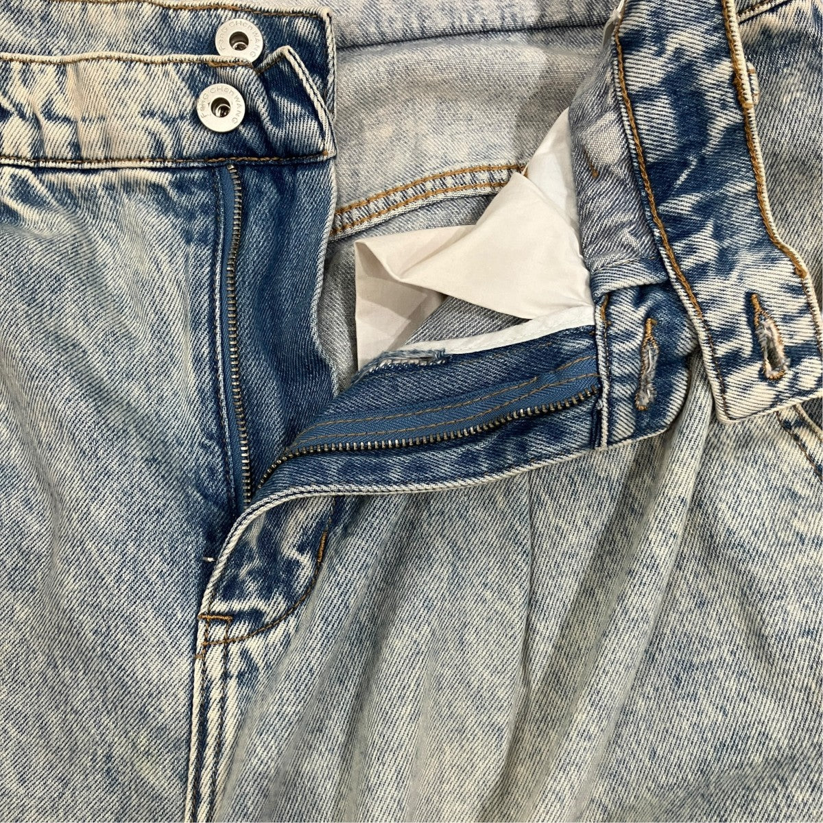 DOUBLE WAISTED DENIM デニムパンツ