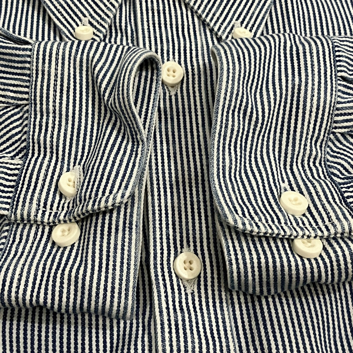 コットンストライプ NN-S4403 DWELLER L／S B．D． SHIRT COTTON 10oz HICKORY