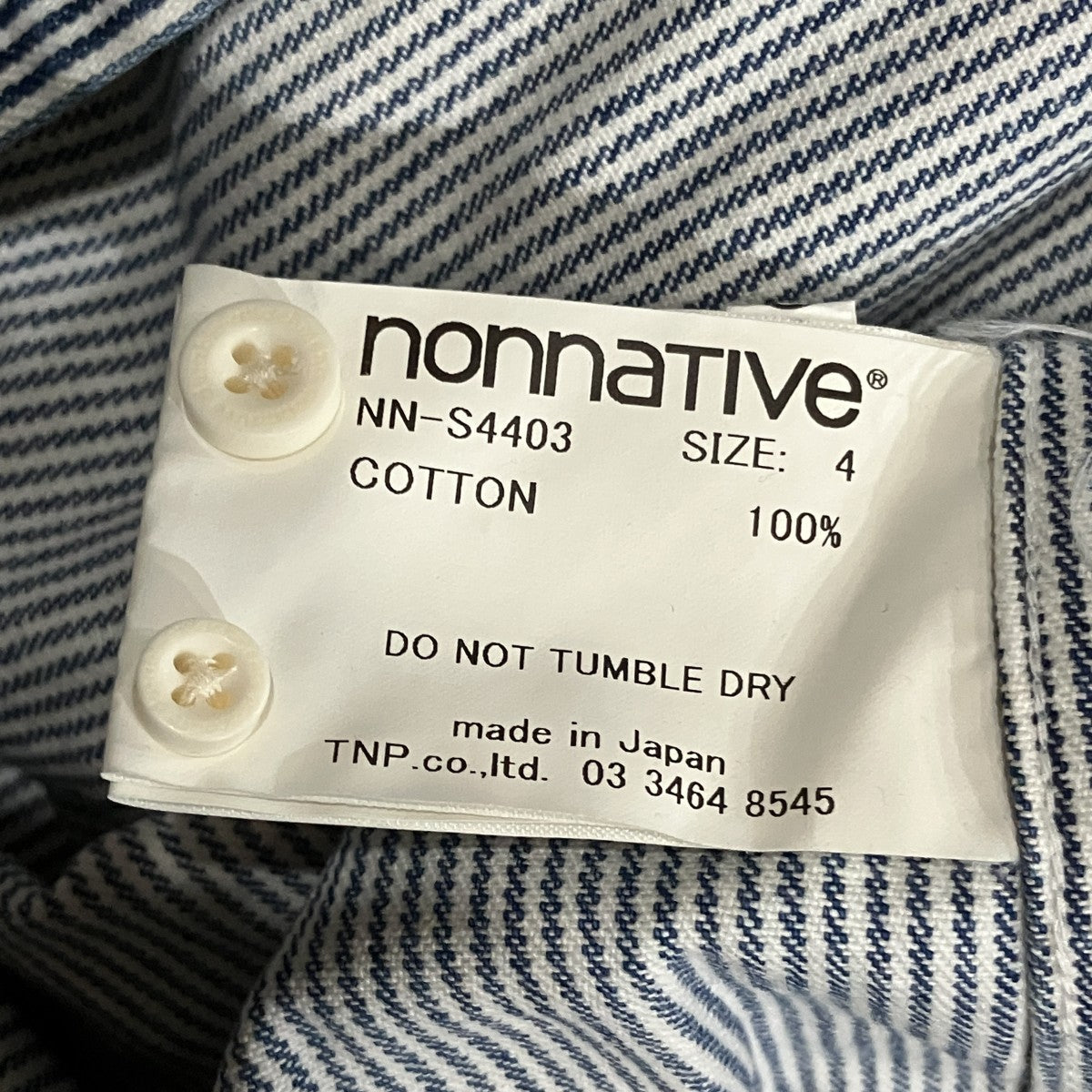 コットンストライプ NN-S4403 DWELLER L／S B．D． SHIRT COTTON 10oz HICKORY