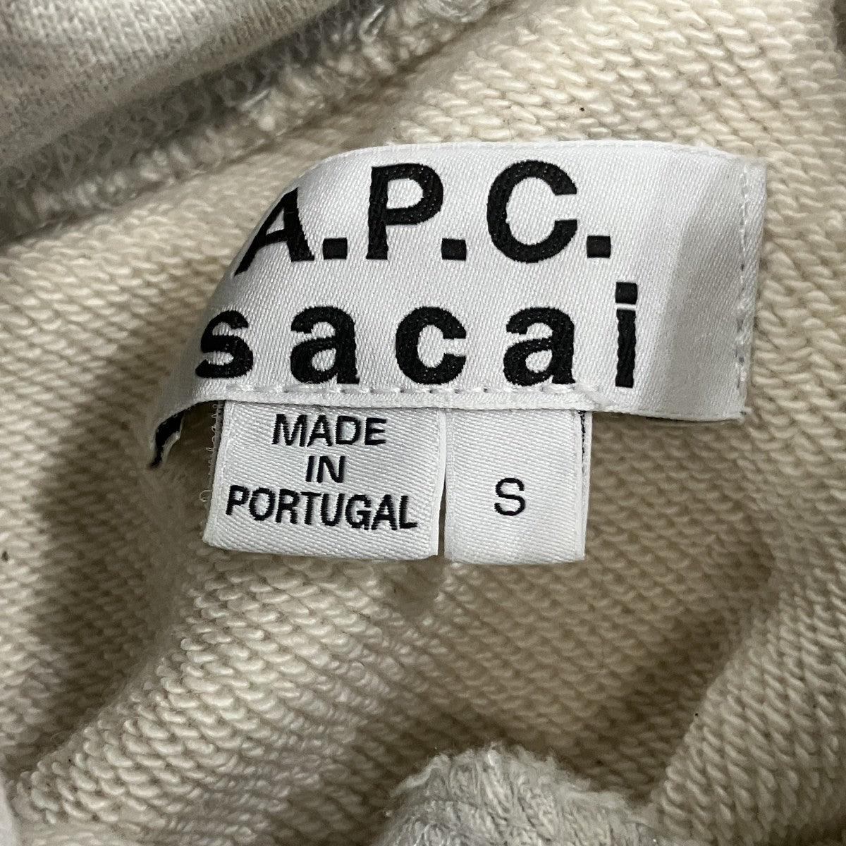 sacai×A．P．C． HOODIE TAIYO コットンサイドジップパーカー 古着・中古-5枚目のアイテム画像