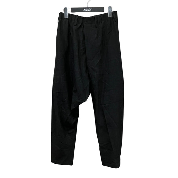 極美品 イッセイミヤケ サルエルパンツ ネイビー 変形 2 Mサイズ 伸縮性 ISSEY MIYAKE MEN(イッセイミヤケ) ウール変形サルエルパンツ ME76