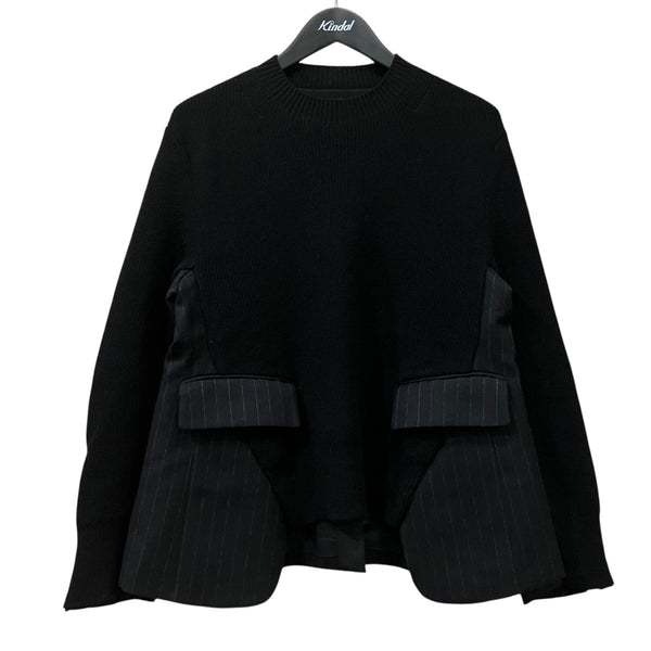 23SS sacai Knit Pullover サカイ プルオーバーニット 1 sacai(サカイ) chalk stripe knit pullover ドッキングプルオーバー