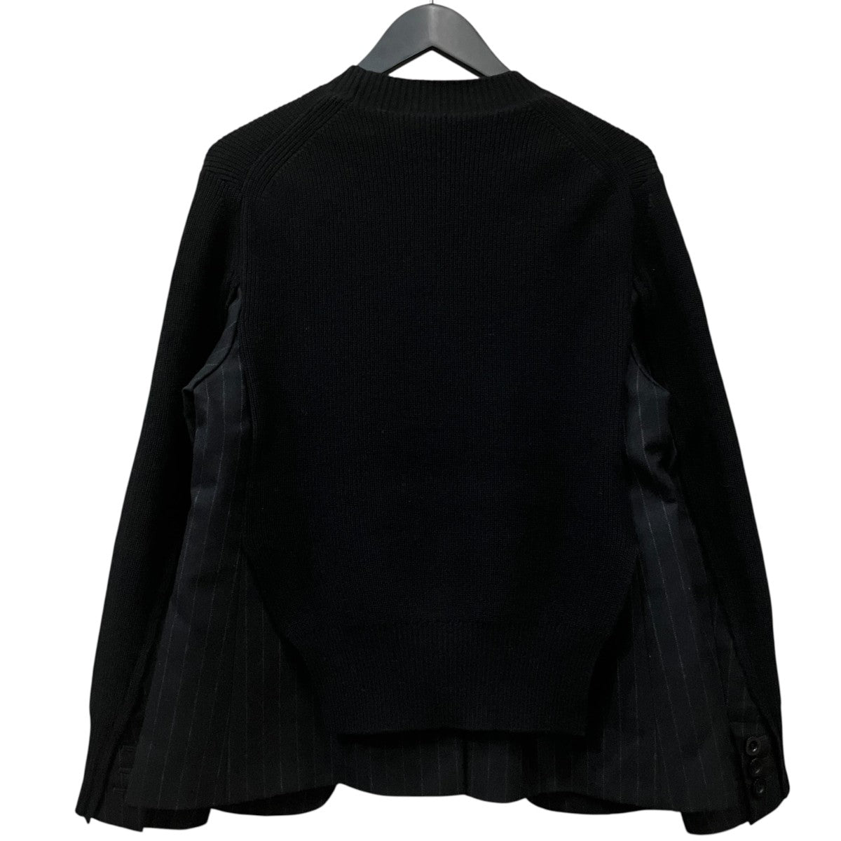 chalk stripe knit pullover ドッキングプルオーバーニット