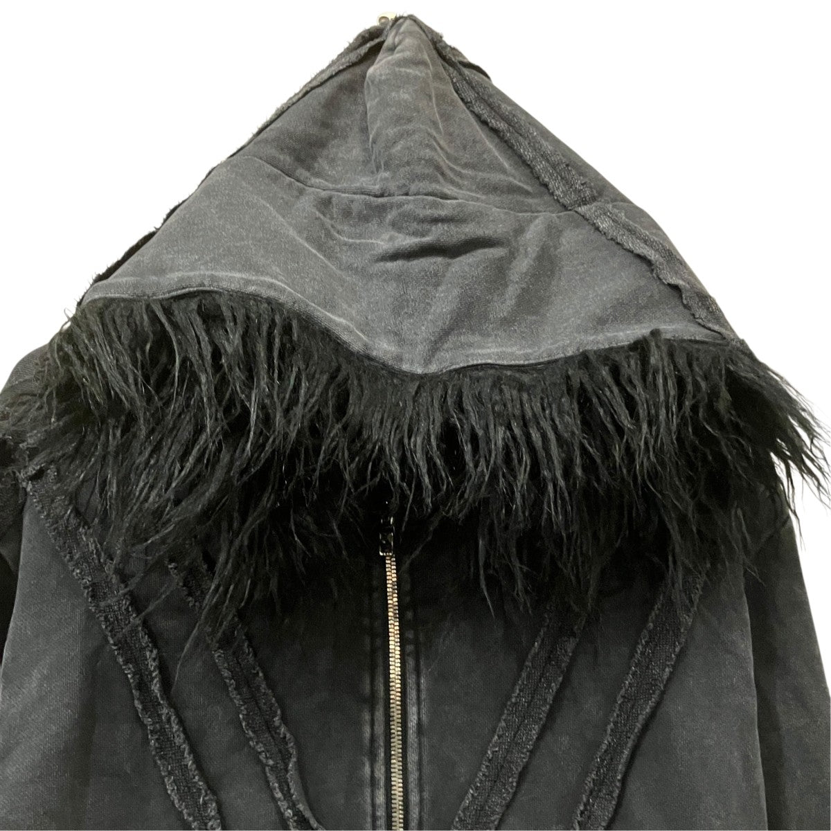 FILTH DISTRESSED ZIP UP HOODIE ジップパーカー 古着・中古-3枚目のアイテム画像
