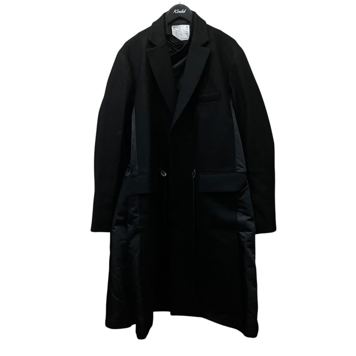 sacai ウール ナイロン ドッキング チェスターコート 古着・中古-1枚目のアイテム画像