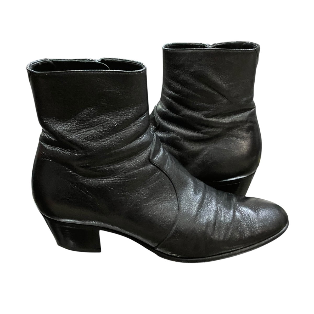 Saint Laurent Paris ジョーイ レザー サイドジップブーツ 古着・中古-4枚目のアイテム画像