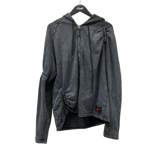 SYUMAN．(シュウマン) Wave gather Acid Hoodie ジップ 25SS-SY007