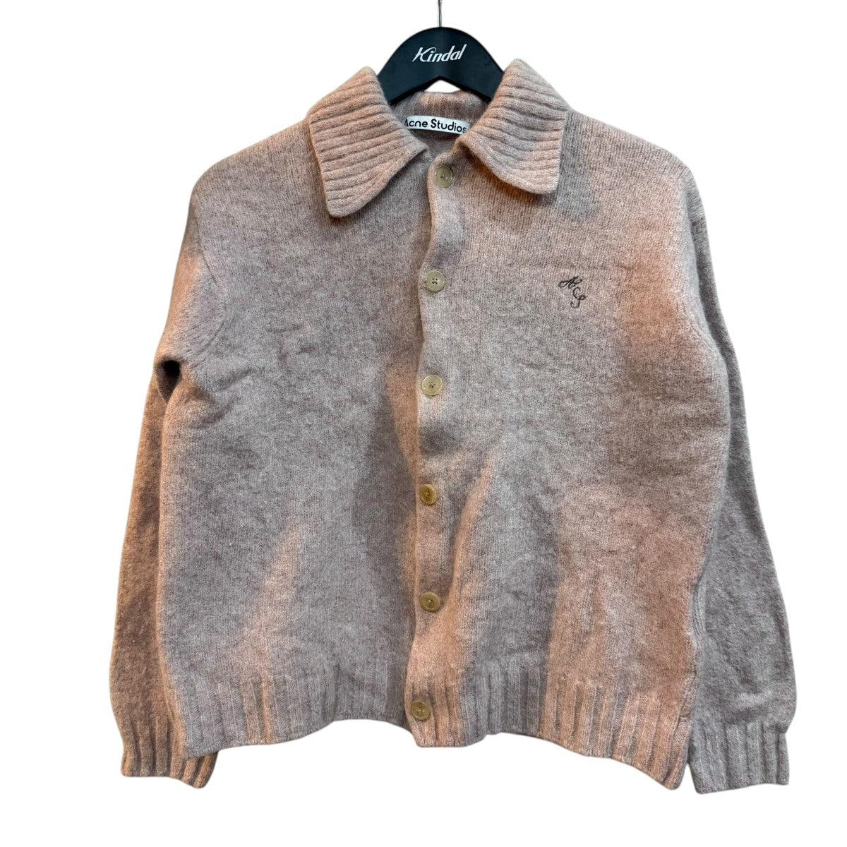 ACNE STUDIOS ロゴ刺繍ニットカーディガン 古着・中古-1枚目のアイテム画像