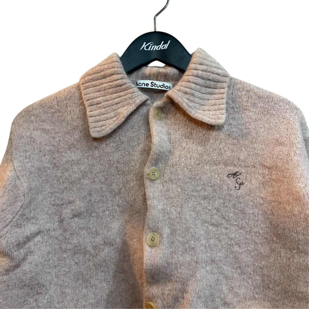 ACNE STUDIOS ロゴ刺繍ニットカーディガン 古着・中古-3枚目のアイテム画像