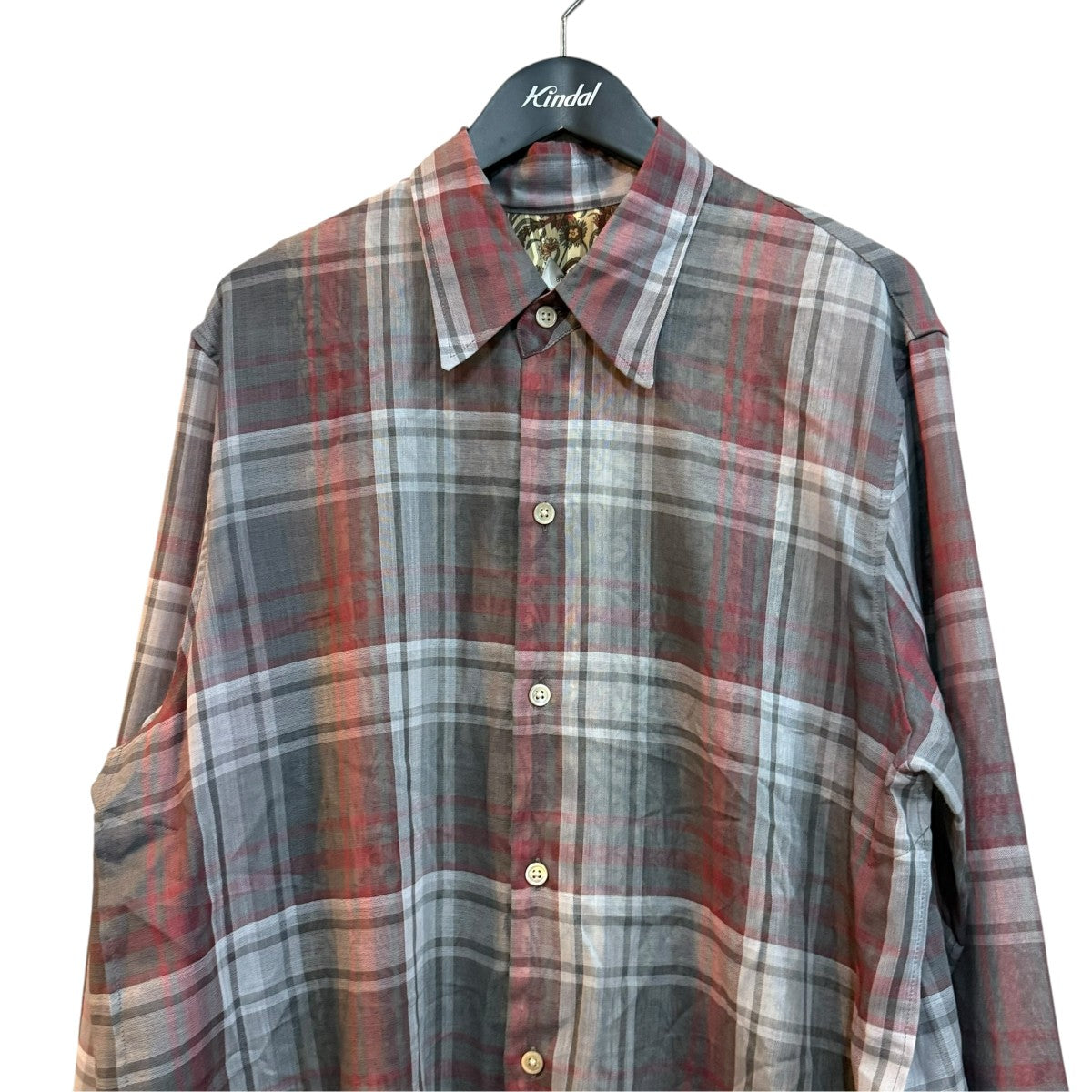 BED J．W． FORD 26SSチェックシャツ26SS-B-BL01 古着・中古-2枚目のアイテム画像