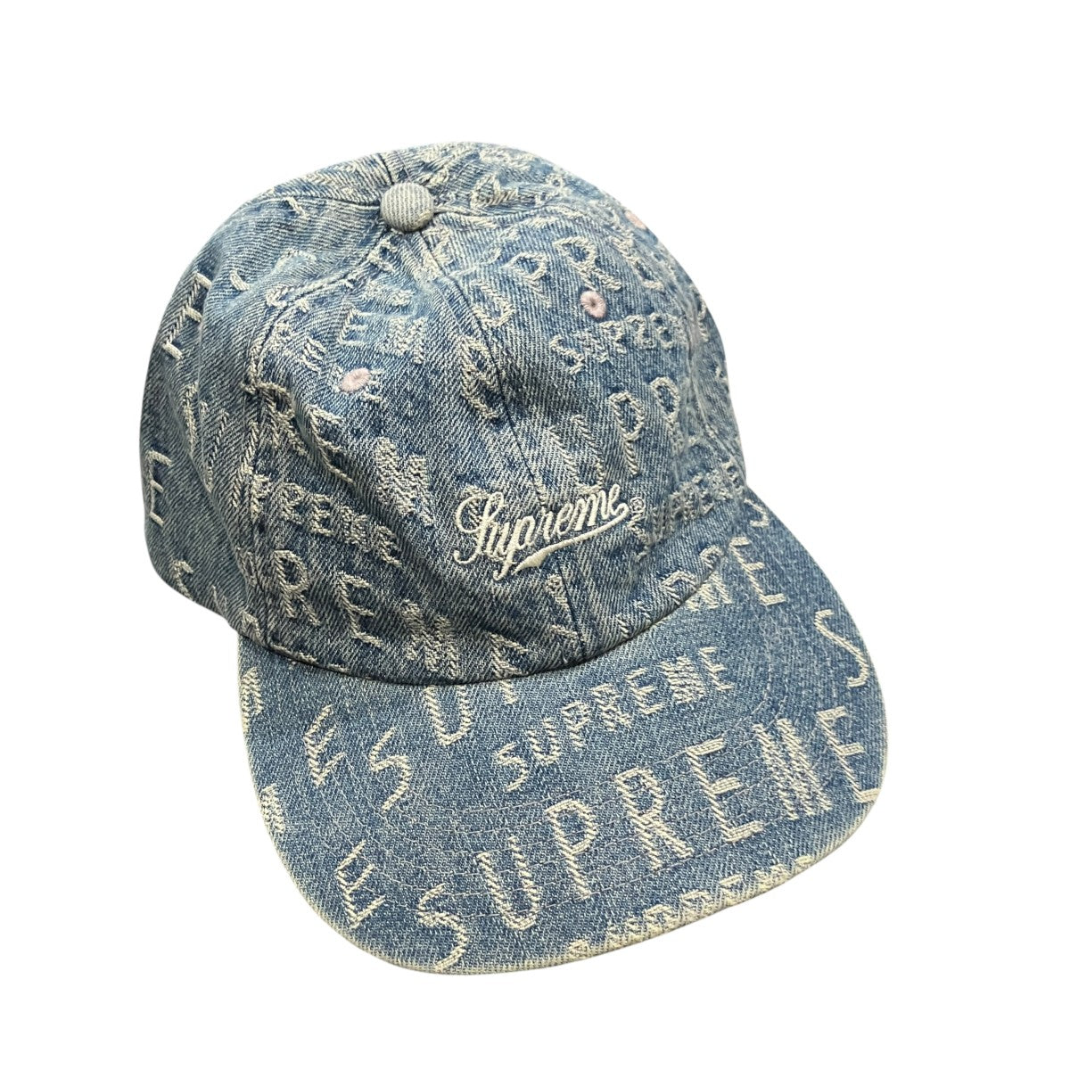 Supreme Warp Jacquard Logos Denim 6-Panelデニムキャップ 古着・中古-1枚目のアイテム画像