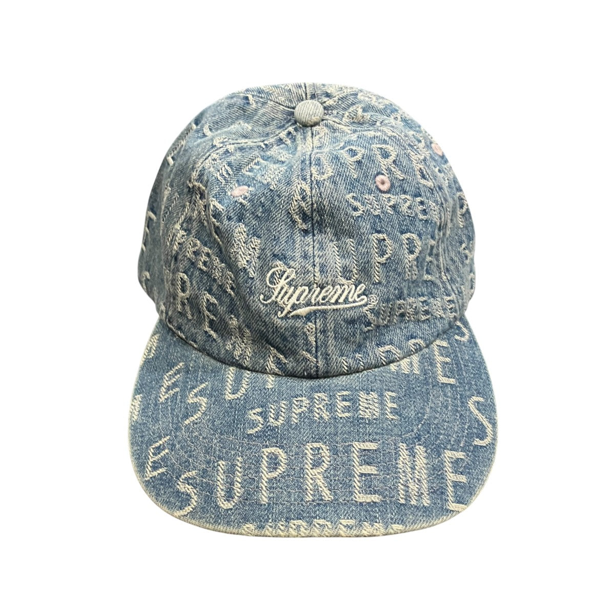 Supreme Warp Jacquard Logos Denim 6-Panelデニムキャップ 古着・中古-2枚目のアイテム画像