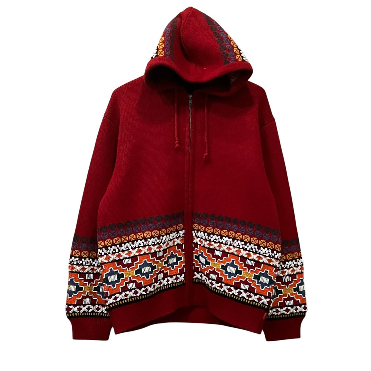 Supreme Beaded Zip Up Hooded Sweater ニットパーカー 古着・中古-1枚目のアイテム画像