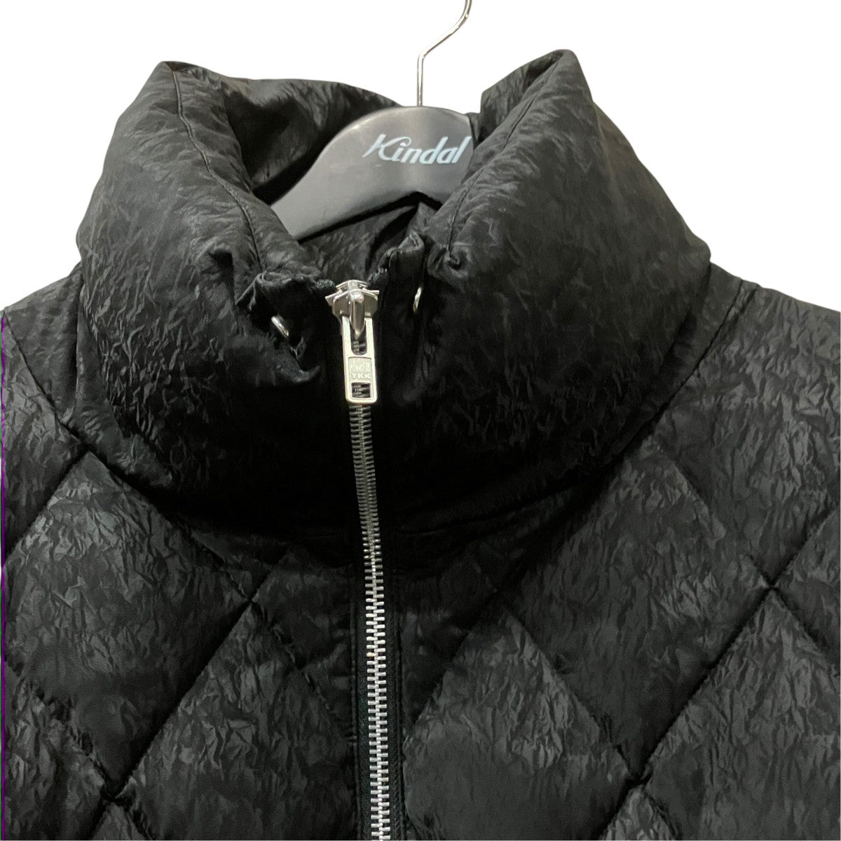 BREATH FAUX LEATHER SHINY QUILTING DOWN JACKET ダウンジャケット 古着・中古-3枚目のアイテム画像