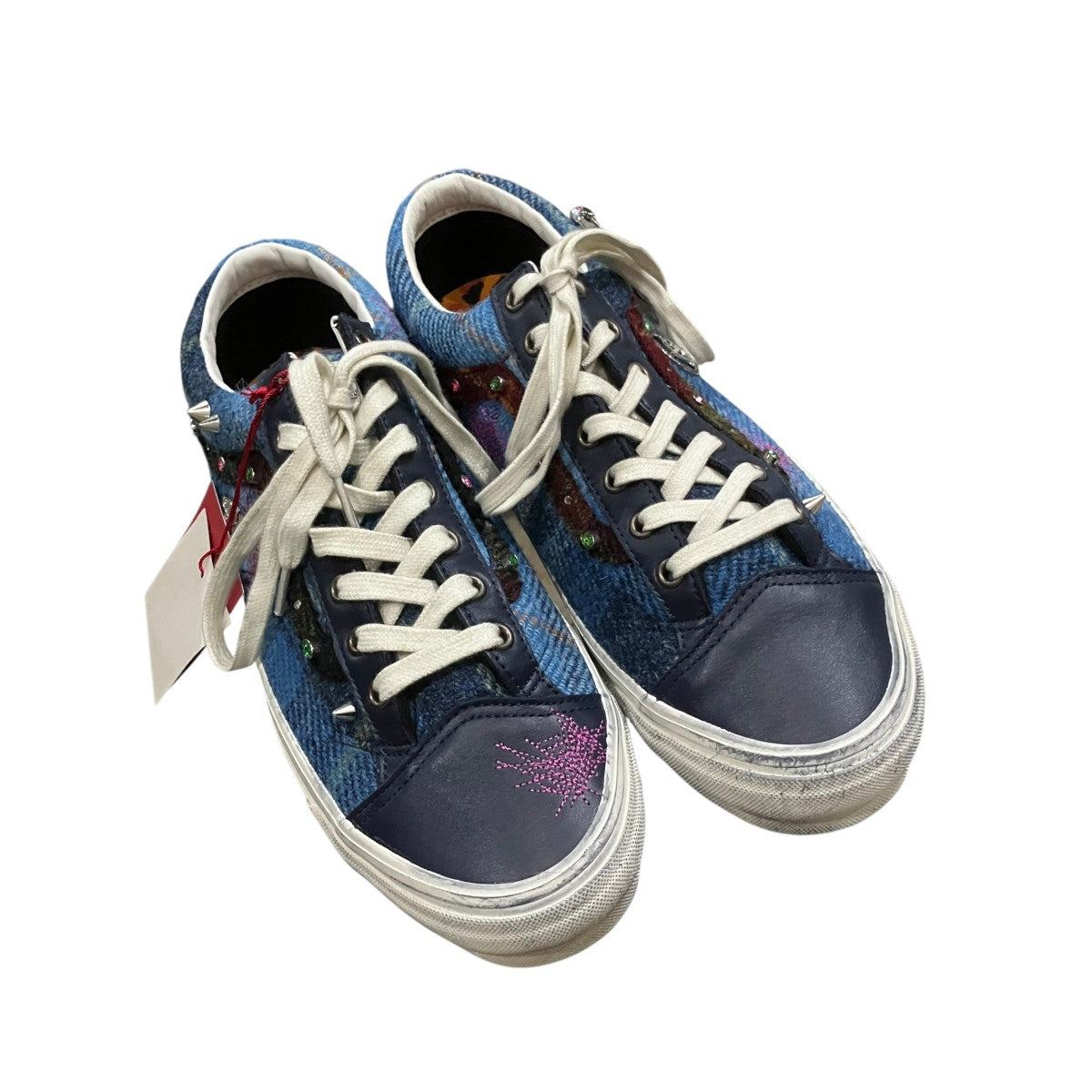 VANS×Harris Tweed Old Skool 36 Tweed Navy Blue ローカットスニーカー 古着・中古-1枚目のアイテム画像
