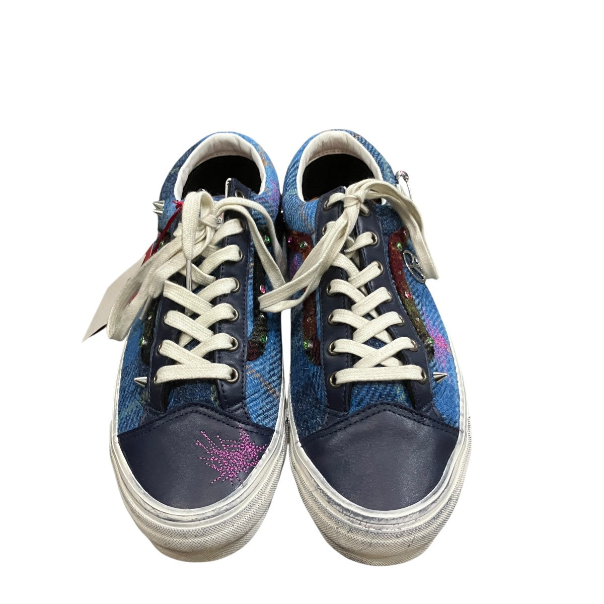 VANS×Harris Tweed Old Skool 36 Tweed Navy Blue ローカットスニーカー 古着・中古-2枚目のアイテム画像