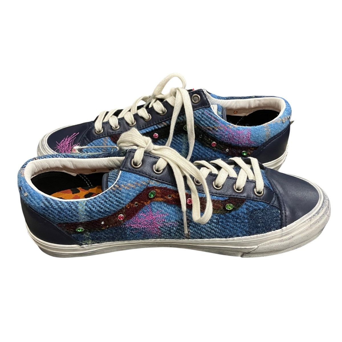 VANS×Harris Tweed Old Skool 36 Tweed Navy Blue ローカットスニーカー 古着・中古-3枚目のアイテム画像