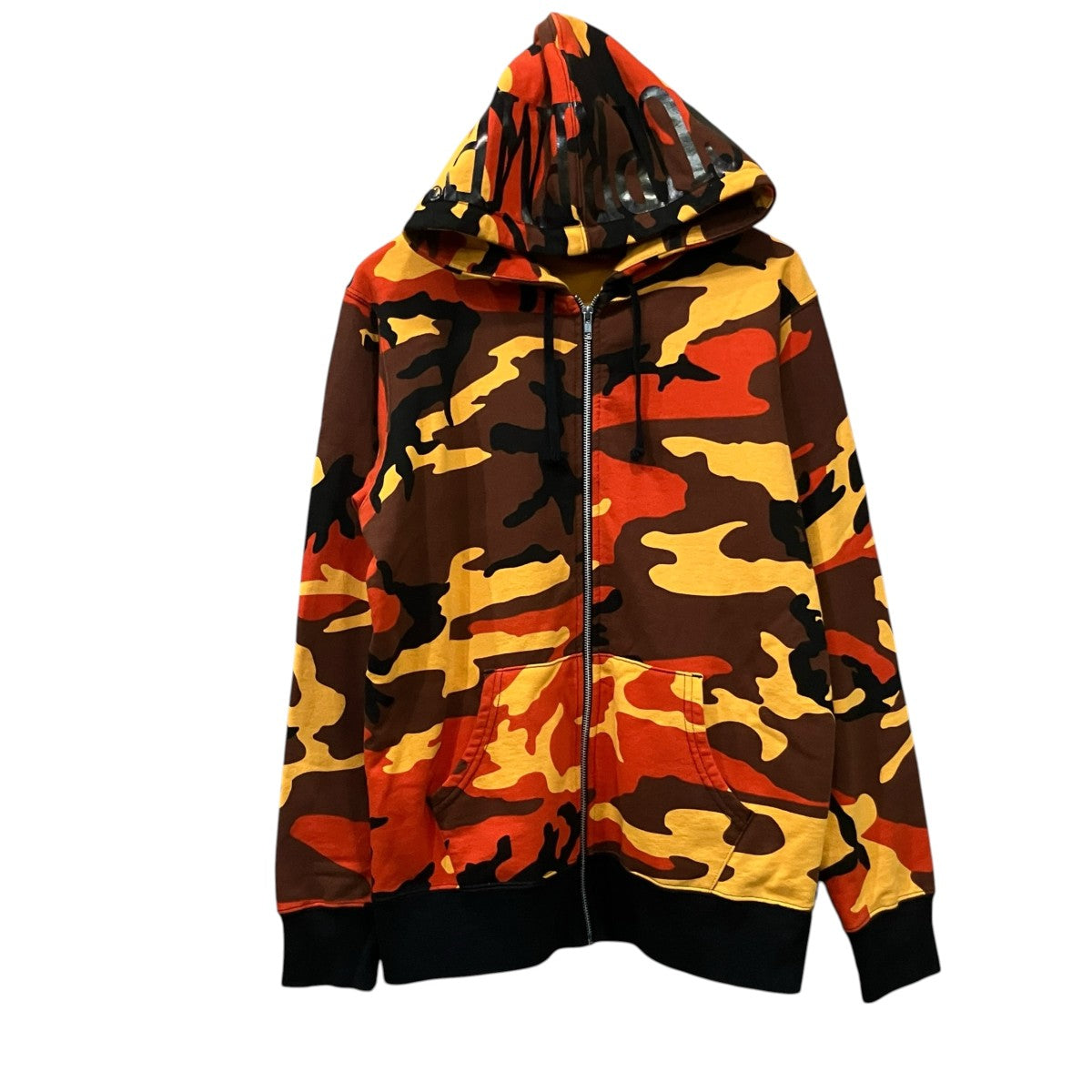 Supreme HOODED FOIL LOGO ZIP UP カモ柄フードロゴ 古着・中古-1枚目のアイテム画像