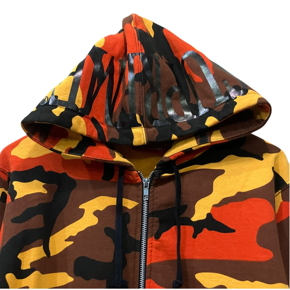 Supreme HOODED FOIL LOGO ZIP UP カモ柄フードロゴ 古着・中古-3枚目のアイテム画像