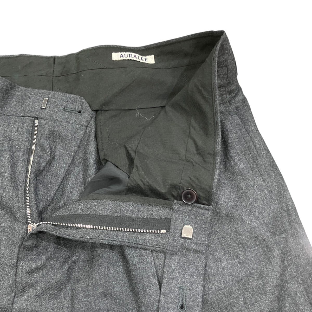 AURALEE SUPER LIGHT WOOL TWO-TUCK SLACKS 古着・中古-4枚目のアイテム画像