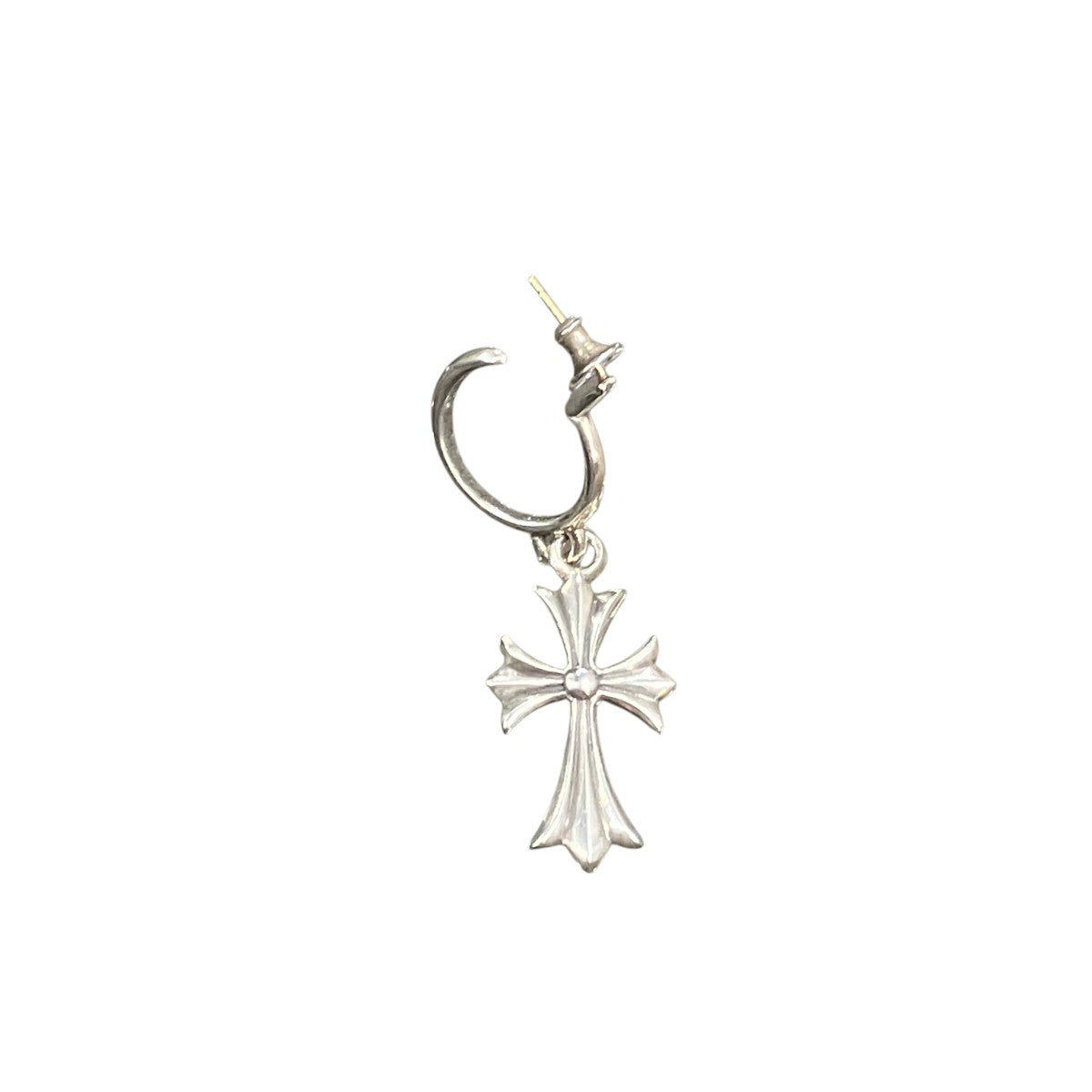 CHROME HEARTS タイニーCHクロスフープピアス 古着・中古-2枚目のアイテム画像