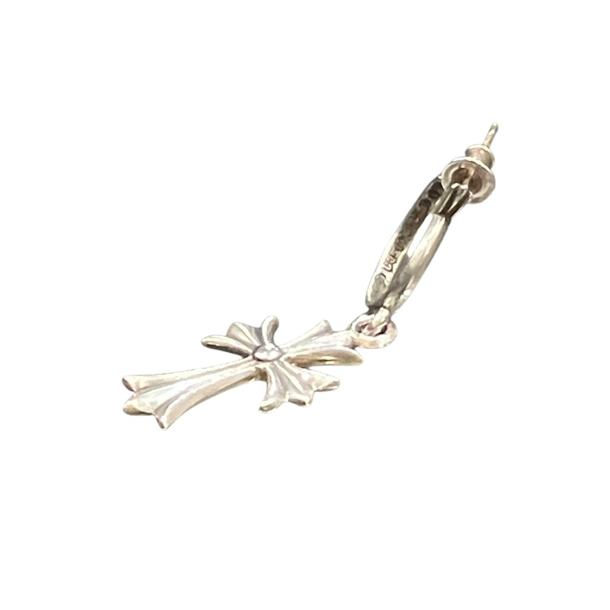 CHROME HEARTS タイニーCHクロスフープピアス 古着・中古-3枚目のアイテム画像
