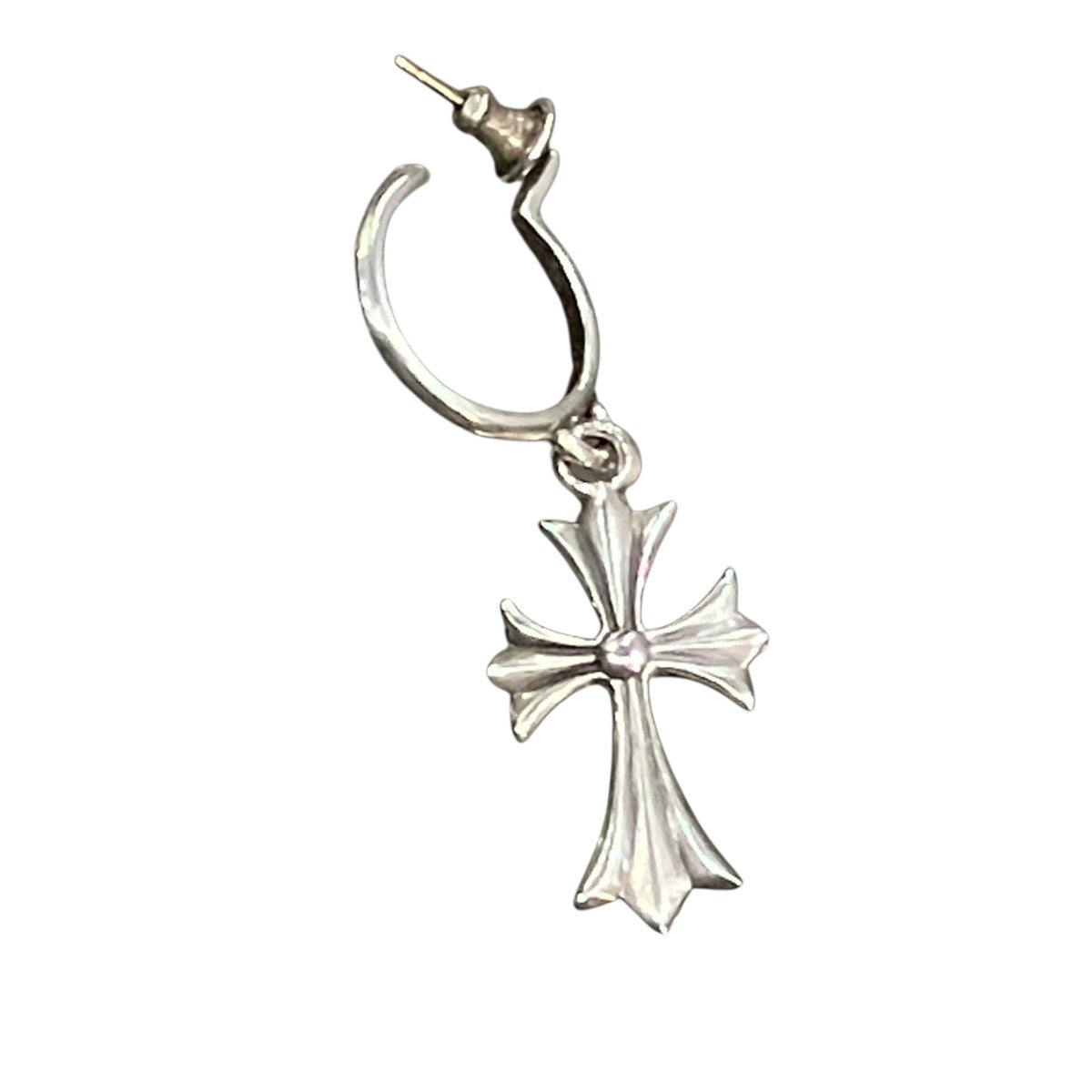 CHROME HEARTS タイニーCHクロスフープピアス 古着・中古-4枚目のアイテム画像