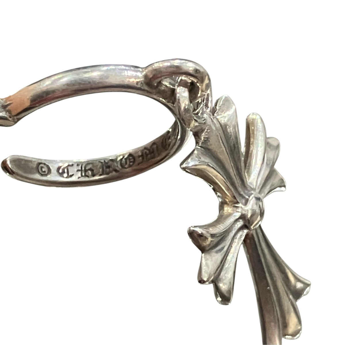 CHROME HEARTS タイニーCHクロスフープピアス 古着・中古-5枚目のアイテム画像