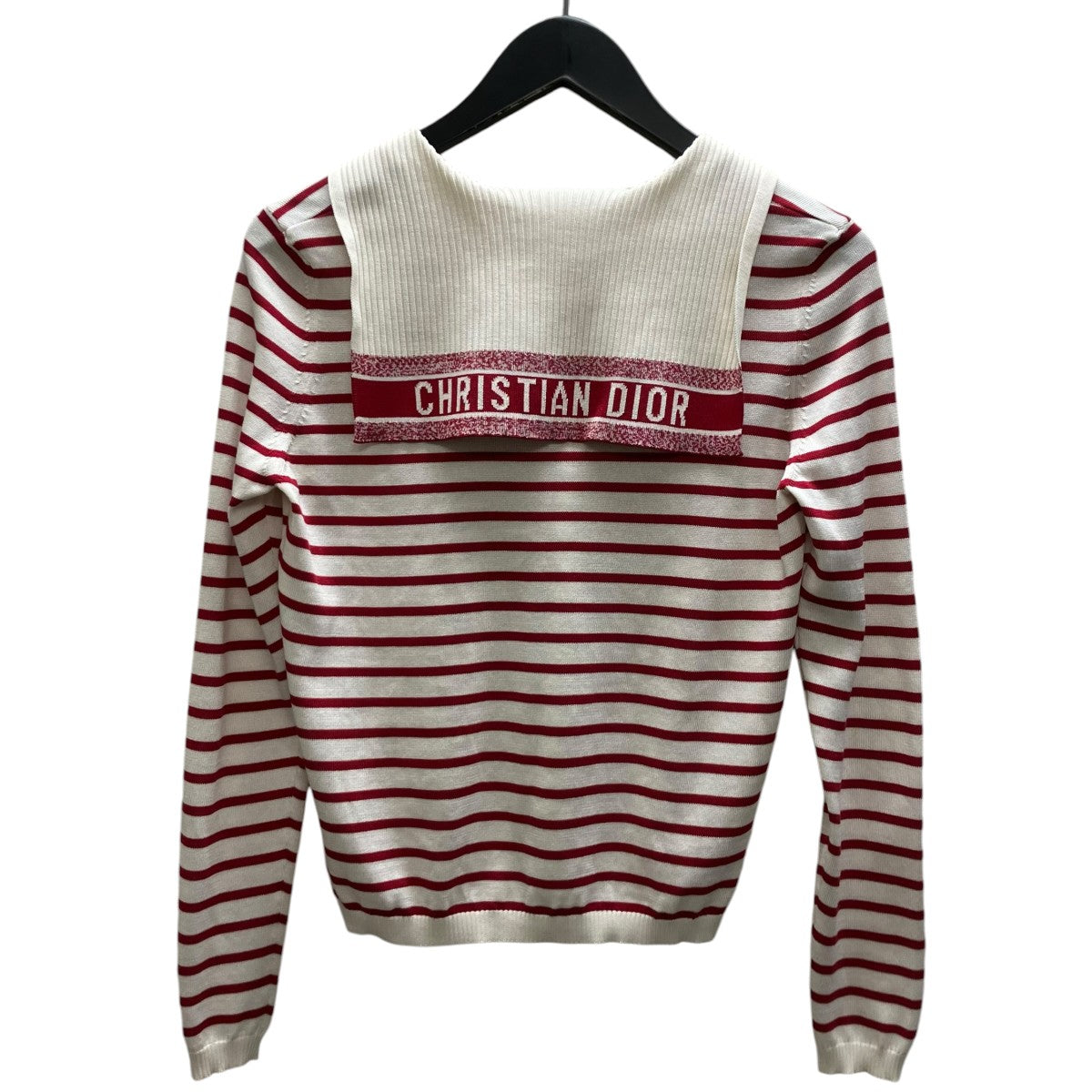 Christian Dior セーラーカラーボーダーコットンニット 古着・中古-3枚目のアイテム画像
