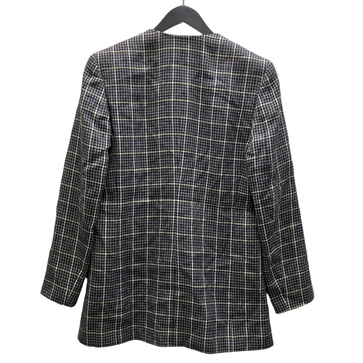 GUCCI ノーカラーチェックジャケット 古着・中古-4枚目のアイテム画像
