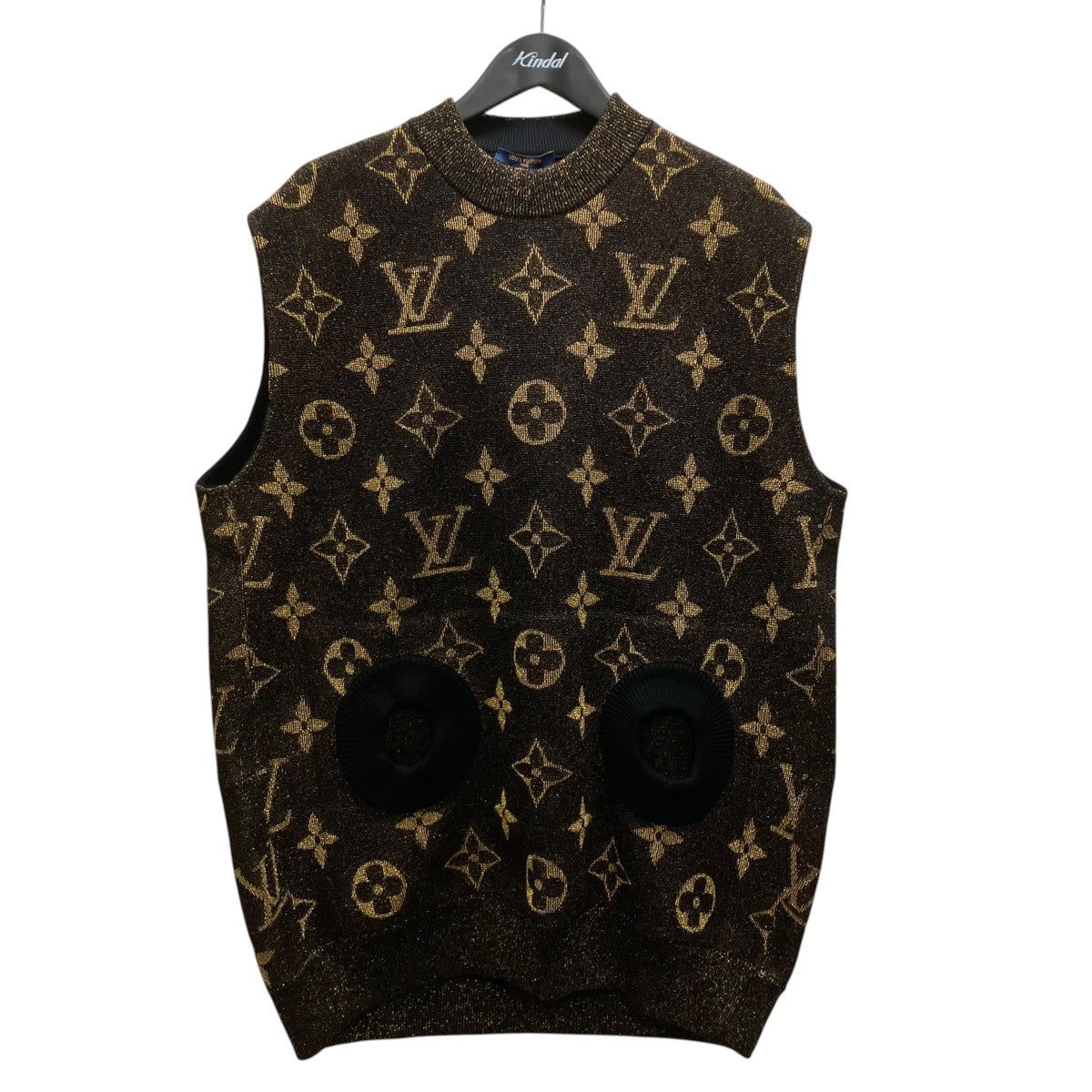 LOUIS VUITTON フード付きスリーブレスモノグラムニットベスト 古着・中古-1枚目のアイテム画像