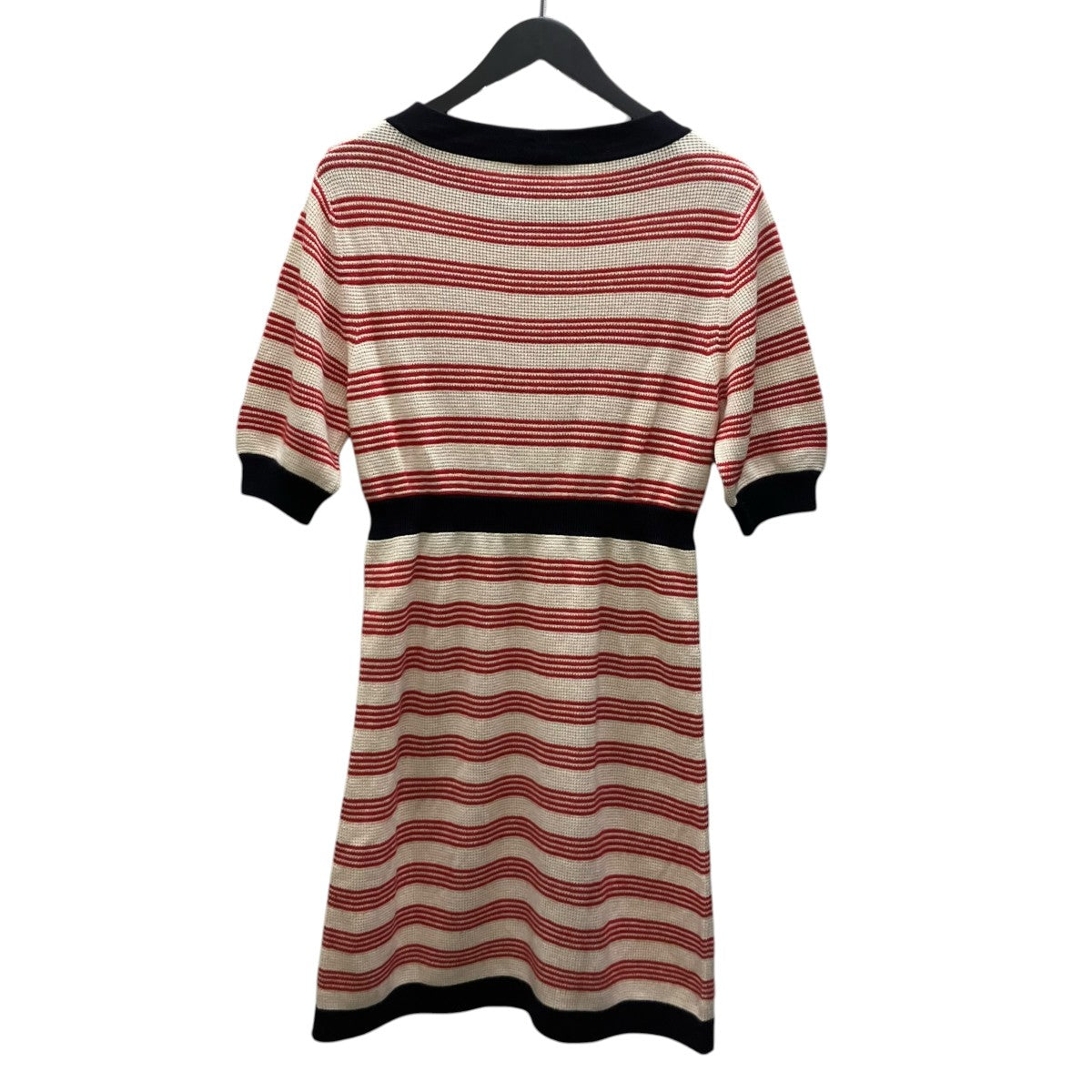 CHANEL カシミヤ混ボーダーニットワンピース 古着・中古-4枚目のアイテム画像
