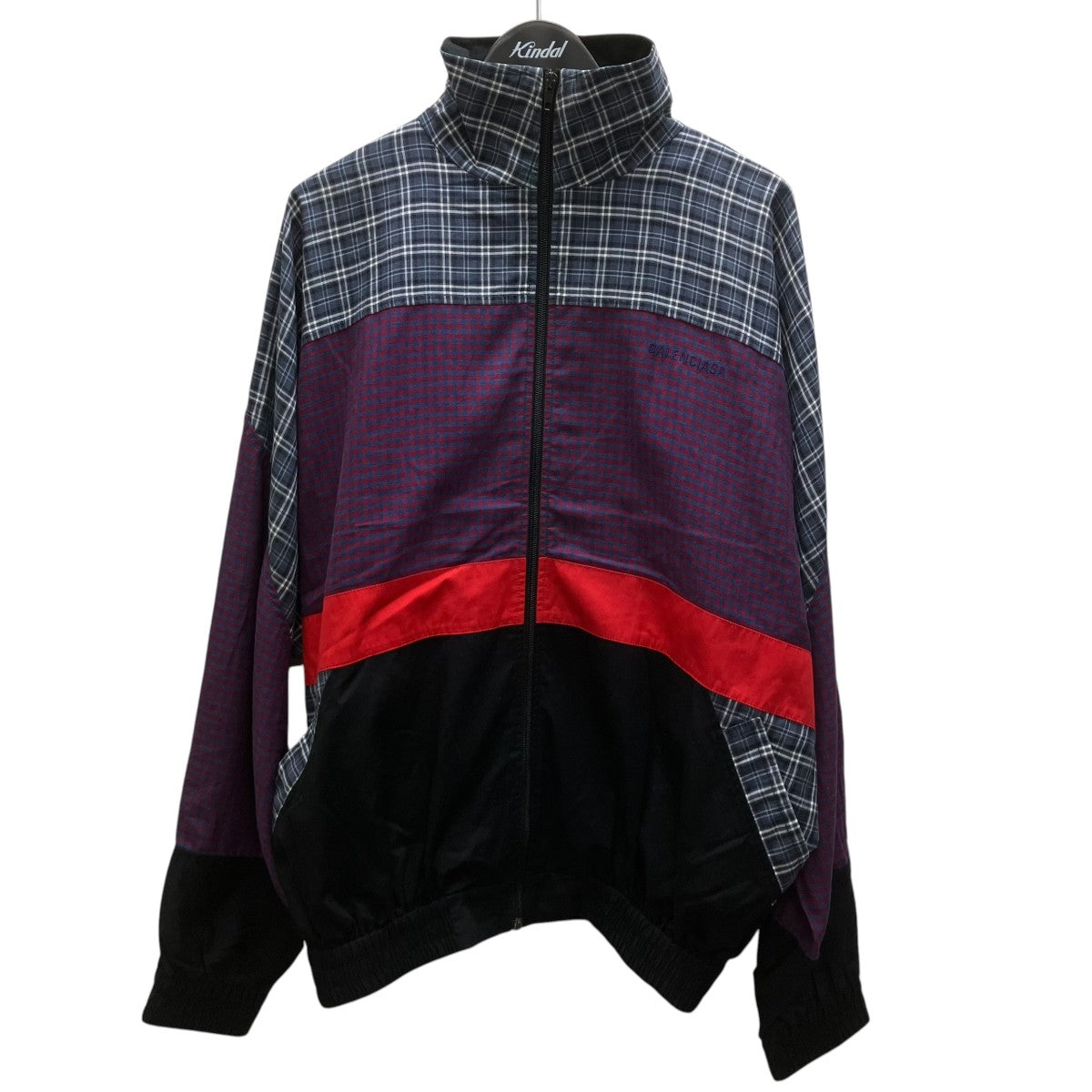 BALENCIAGA ポプリンチェックジップジャケット 古着・中古-1枚目のアイテム画像