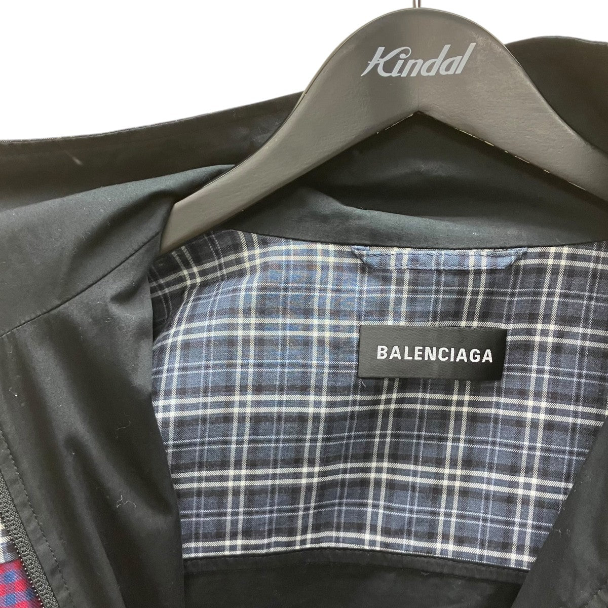 BALENCIAGA ポプリンチェックジップジャケット 古着・中古-3枚目のアイテム画像