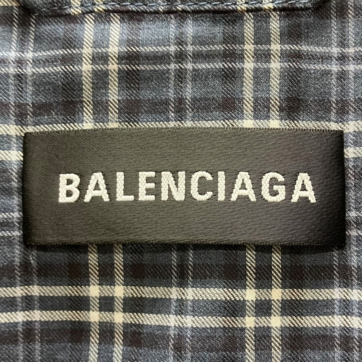 BALENCIAGA ポプリンチェックジップジャケット 古着・中古-6枚目のアイテム画像