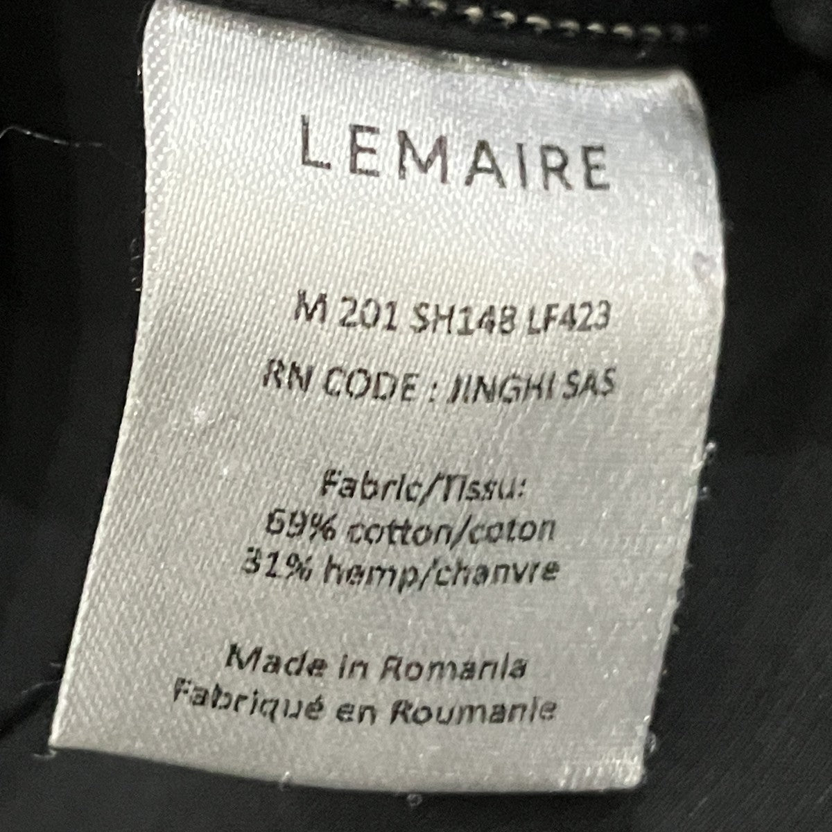 LEMAIRE BLACK MILITALY SHIRT ステッチデザインシャツ 古着・中古-6枚目のアイテム画像