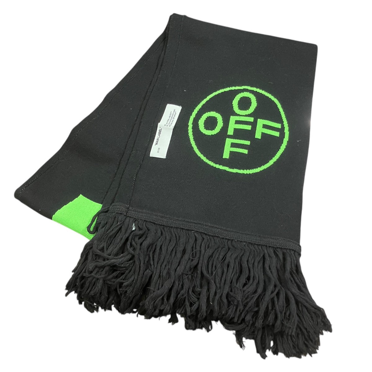 OFFWHITE ロゴフリンジニットマフラー 古着・中古-1枚目のアイテム画像