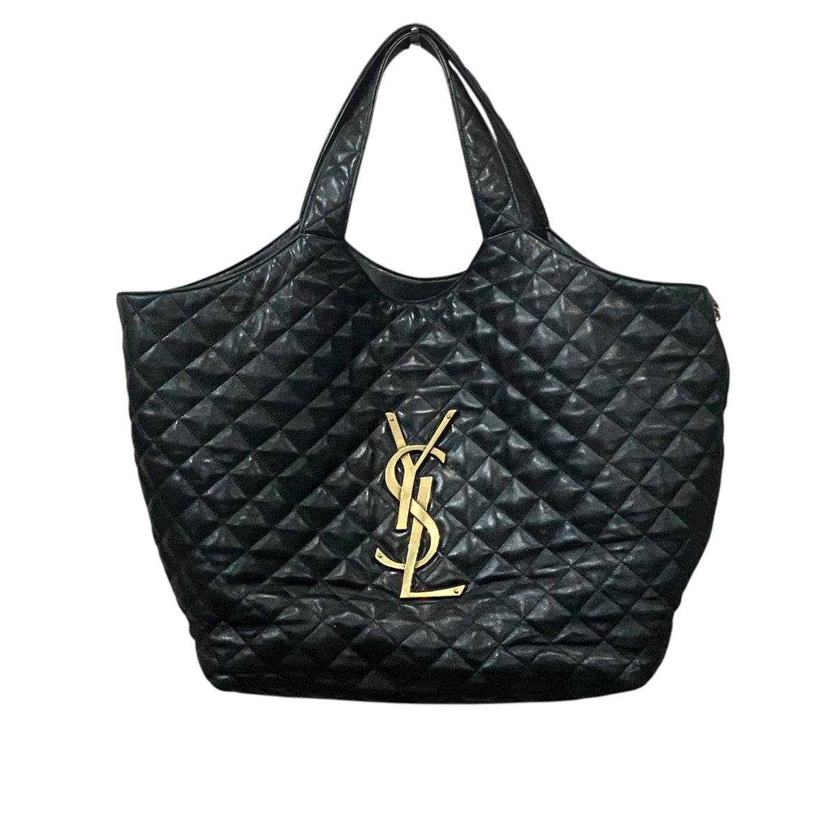 Saint Laurent Paris イカール マキシ ショッピングバッグ (ラムスキン／キルティング) イカールレザー トートバッグ 古着・中古-1枚目のアイテム画像