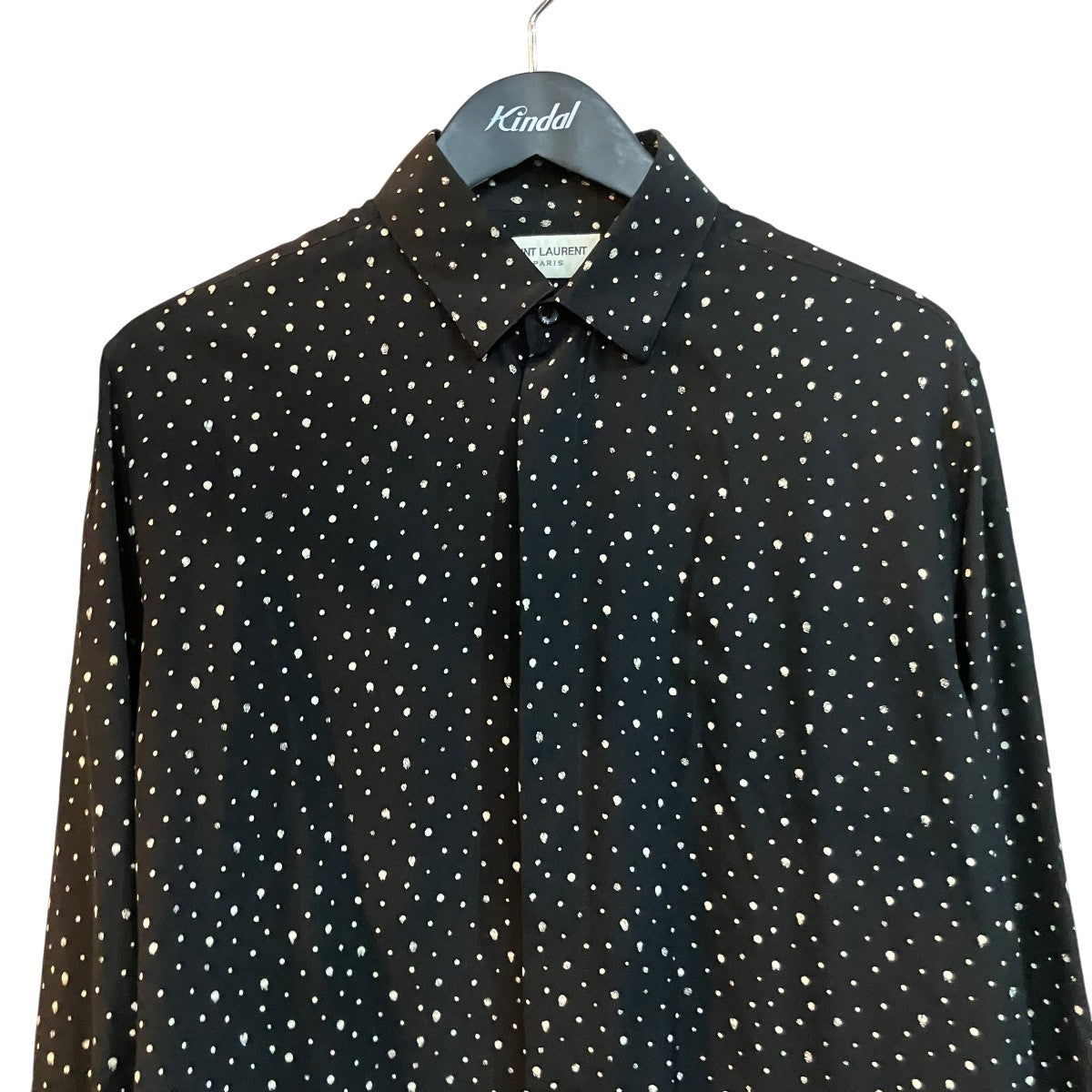 Saint Laurent Paris シルクドットシャツ564172 古着・中古-3枚目のアイテム画像