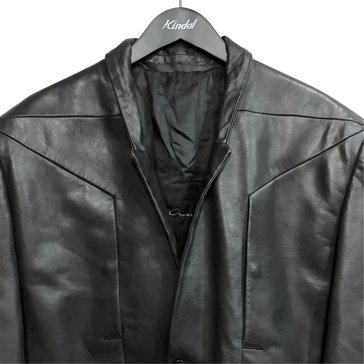 RICK OWENS leather jumbo tatlin jacket レザージャケット 古着・中古-3枚目のアイテム画像