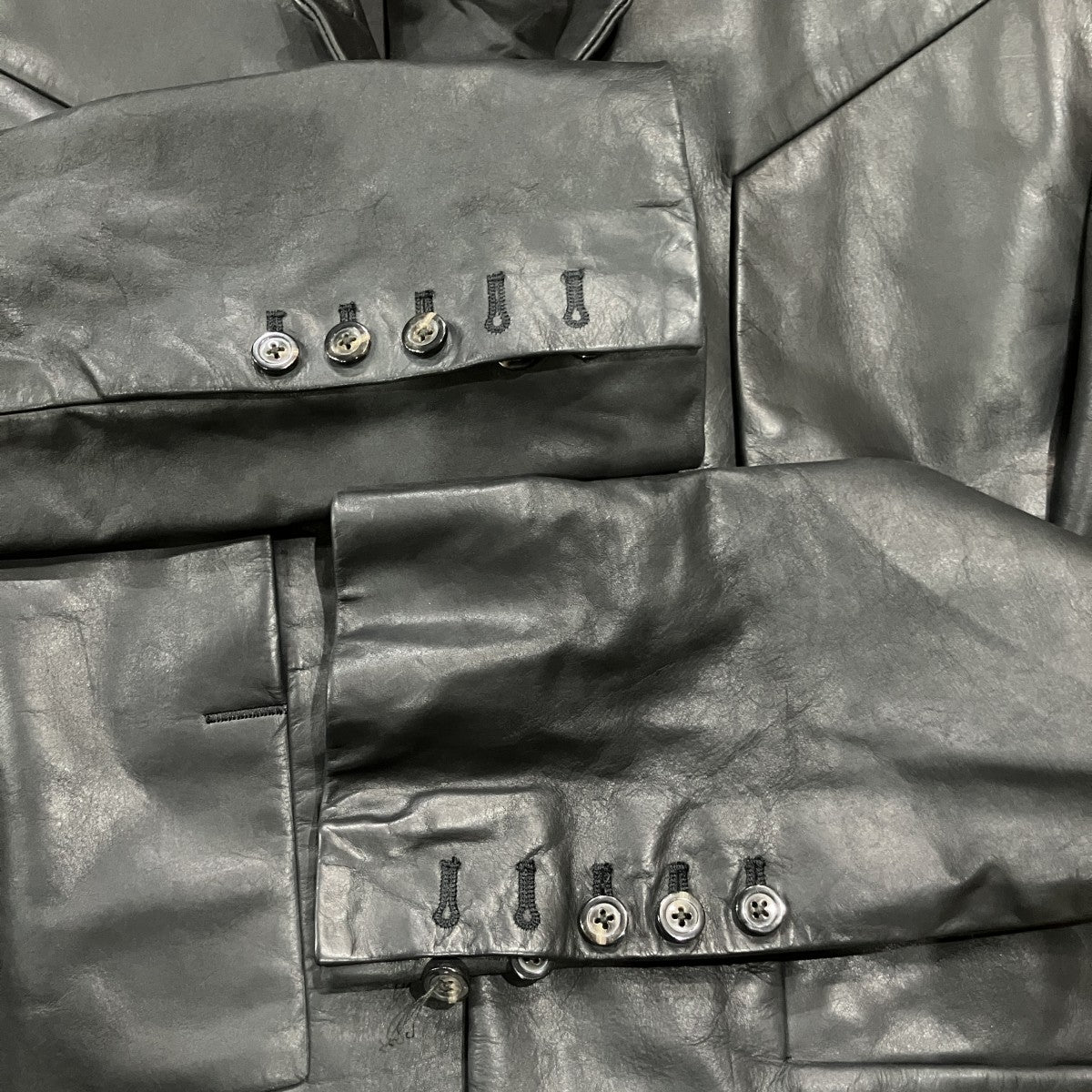 RICK OWENS leather jumbo tatlin jacket レザージャケット 古着・中古-4枚目のアイテム画像