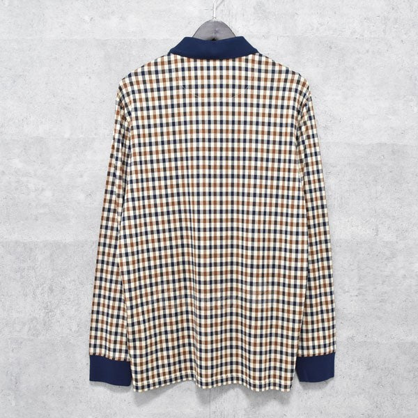 aquascutum×SUPREME(aquascutum×シュプリーム　アクアスキュータム) 16AW　 Club Check Polo　 チェック柄長袖ポロシャツ