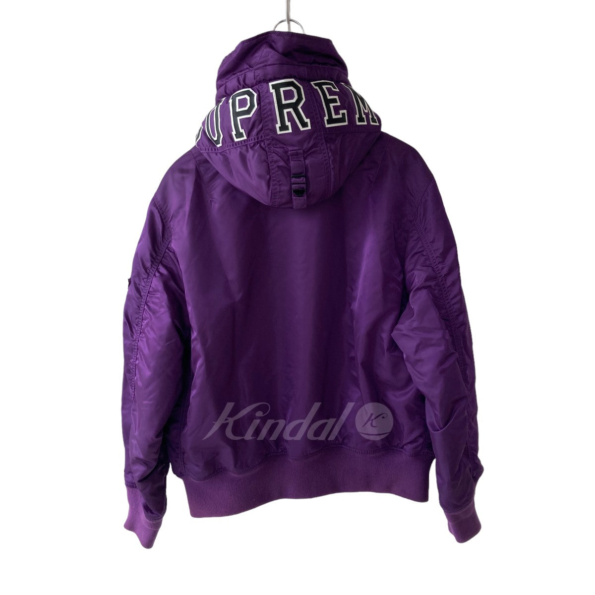 Supreme Hooded MA-1 紫 purple L size 希少襟スタンドカラー