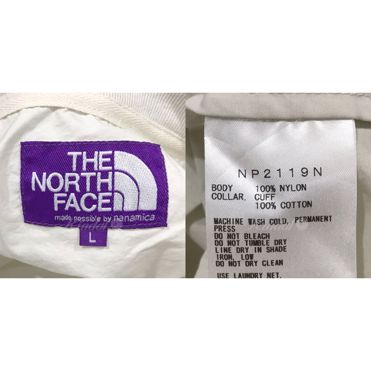 THE NORTH FACE PURPLE LABEL(ザノースフェイス パープルレーベル) ナイロンロングTシャツ L／S Logo Woven  Tee NP2119N NP2119N ベージュ サイズ L｜【公式】カインドオルオンライン ブランド古着・中古通販【kindal】