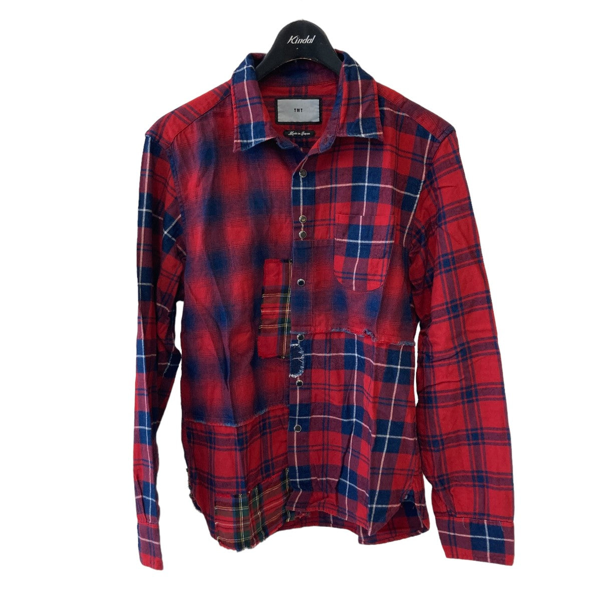 TMT(ティーエムティー) INDIGO CHECK PANEL SHIRTS TSH-F1903 レッド サイズ  14｜【公式】カインドオルオンライン ブランド古着・中古通販【kindal】