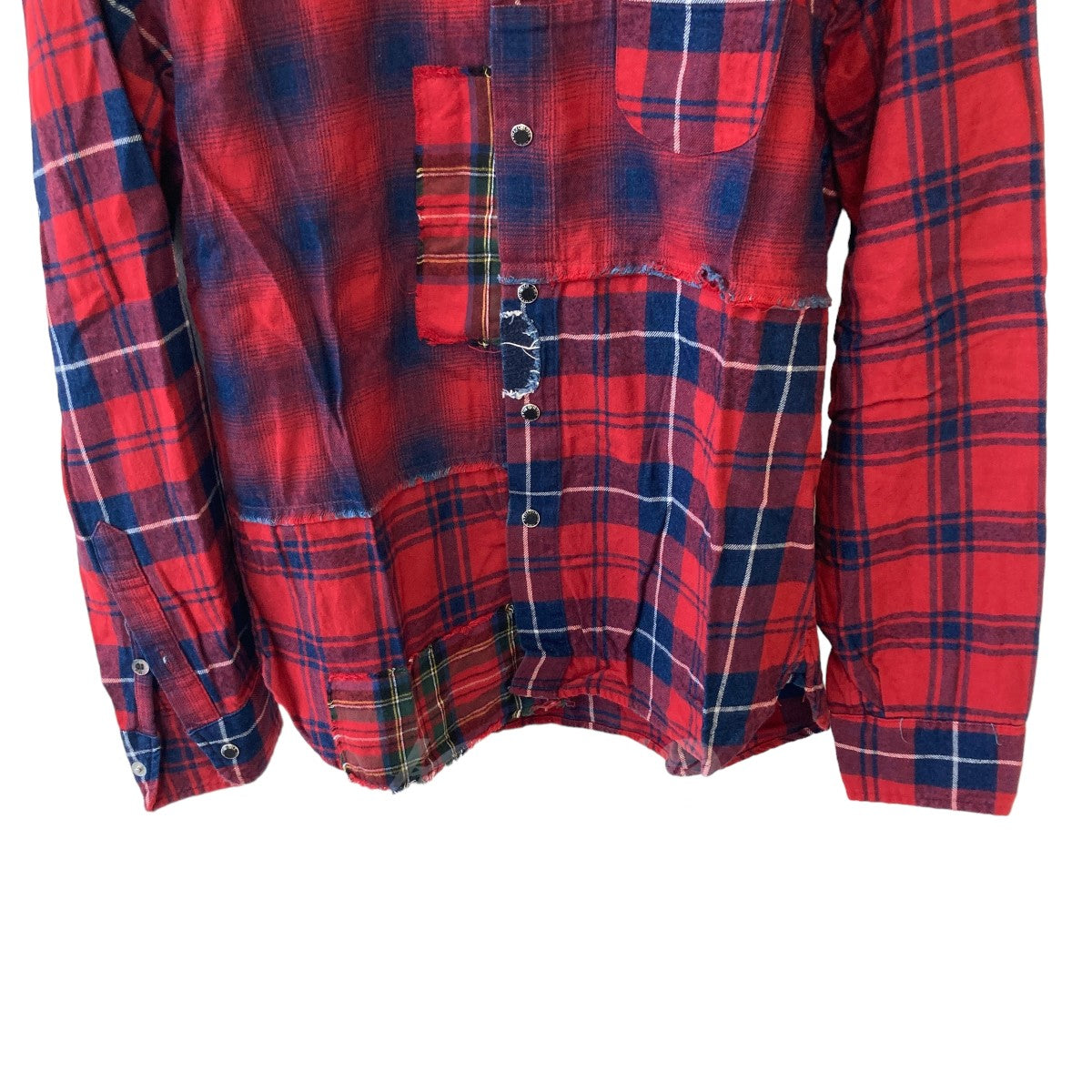 TMT(ティーエムティー) Indigo CHECK PANEL SHIRTS TSH-F1903 レッド サイズ:M メンズ シャツ 中古・古着